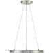 ML LED 15 inch Brushed Nickel Pendant Ceiling Light, Round